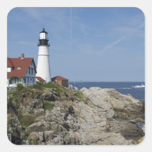 Portland Head Leuchtturm, Cape Elizabeth, Maine, Quadratischer Aufkleber