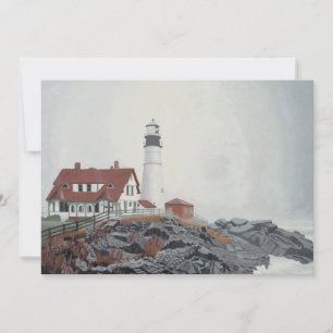 Portland Head Leuchtturm im Nebel Einladung