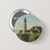 Portland Head Light Aquarell Button (Vorne & Hinten)