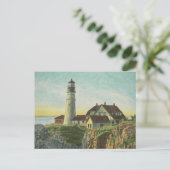 Portland Head Light Aquarell Postkarte (Stehend Vorderseite)