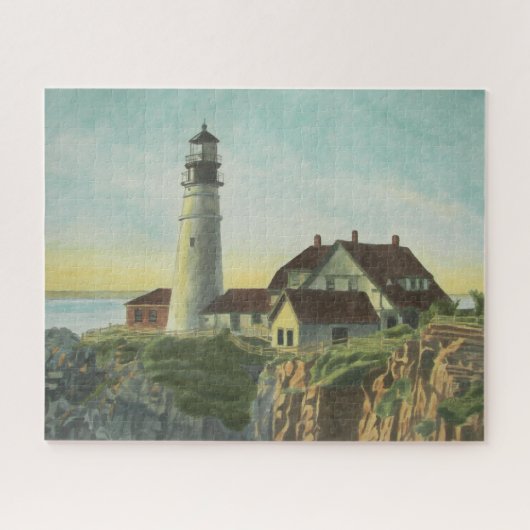 Portland Head Light Aquarell Puzzle (Horizontal)