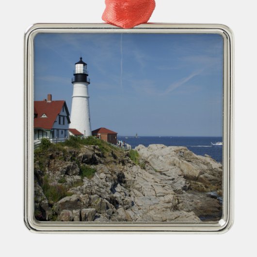 Portland Head Light, Cape Elizabeth, Maine, Silbernes Ornament (Vorne)