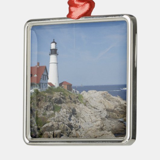 Portland Head Light, Cape Elizabeth, Maine, Silbernes Ornament (Links)