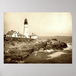 Portland Head Light circa 1890 Poster
