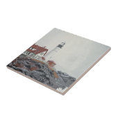 Portland Head Light in Nebel Fliese (Seite)