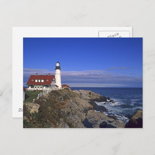 Portland Head Light Lighthouse Maine Postkarte (Vorne/Hinten)