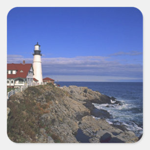 Portland Head Light Lighthouse Maine Quadratischer Aufkleber