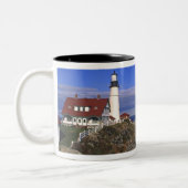 Portland Head Light Lighthouse Maine Zweifarbige Tasse (Links)