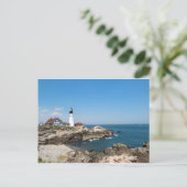 Portland Head Light ovelooking Casco Bay Postkarte (Stehend Vorderseite)
