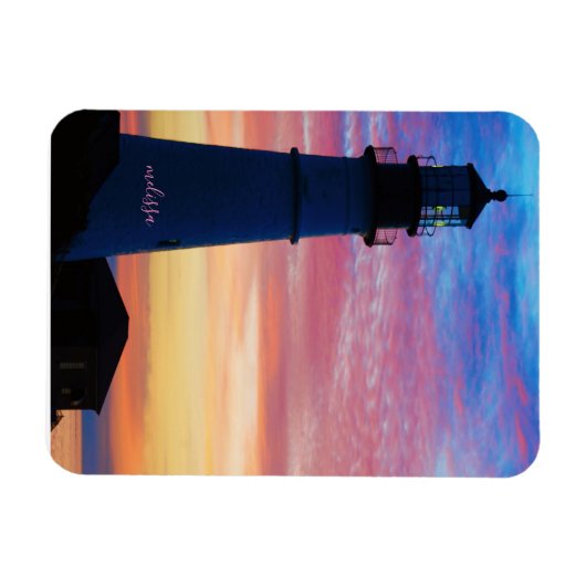 Portland Head Light Pink Sunrise Maine Lighthouse Magnet (Horizontal)