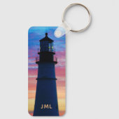 Portland Head Light Sunrise Lighthouse Schlüsselanhänger (Rückseite)