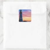 Portland Head Light Sunrise Maine Lighthouse Quadratischer Aufkleber (Tasche)