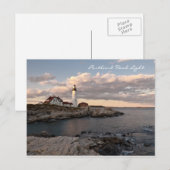 Portland Head Light Sunset Postkarte (Vorne/Hinten)