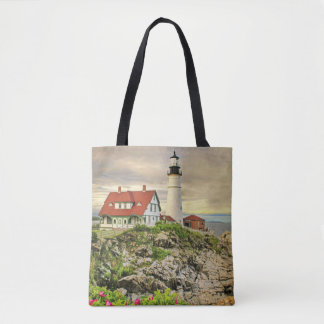 Portland Head Light Tote Bag mit verschiedenen Fot Tasche