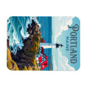Portland Head Light USA Magnet (Horizontal)