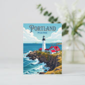Portland Head Light USA Postkarte (Stehend Vorderseite)