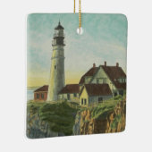 Portland Head Light Watercolor Keramikornament (Rechts)