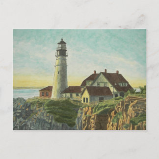 Portland Head Light Watercolor Postkarte