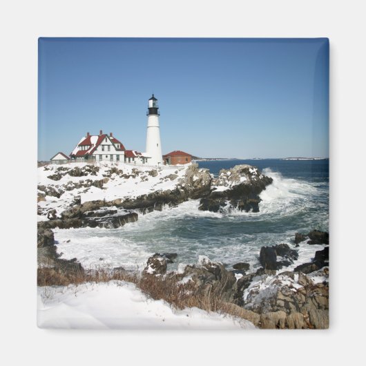 Portland Head Light Winter Magnet (Vorne)