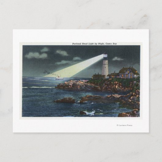 Portland Head Lighthouse in der Nacht Postkarte (Vorderseite)