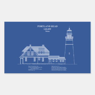 Portland Head Lighthouse - Maine - AD Rechteckiger Aufkleber
