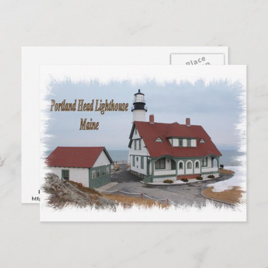 Portland Head Lighthouse - Maine Postkarte (Vorne/Hinten)