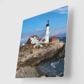 Portland Head Lighthouse, Maine Quadratische Wanduhr (Winkel)