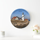 Portland Head Lighthouse, Maine Round Clock Große Wanduhr (Zuhause)