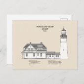 Portland Head Lighthouse - Maine - SBD Postkarte (Vorne/Hinten)
