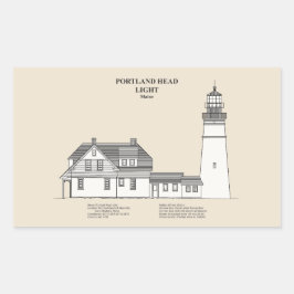 Portland Head Lighthouse - Maine - SBD Rechteckiger Aufkleber