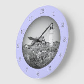 Portland Head Lighthouse Maine Sketch Wall Clock Große Wanduhr (Winkel)