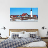 Portland Head Lighthouse Pano Leinwanddruck (Insitu (Schlafzimmer))