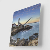 Portland Head Lighthouse Quadratische Wanduhr (Winkel)