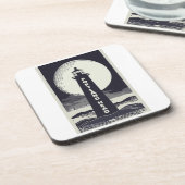 Portland Head Maine Lighthouse Moon Getränkeuntersetzer (Linke Seite)