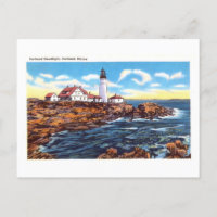 Portland Headlight in Portland, Maine, Vintag