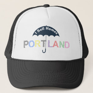Portland Immobilien Häuser Schwarze Baseballkappe  Truckerkappe