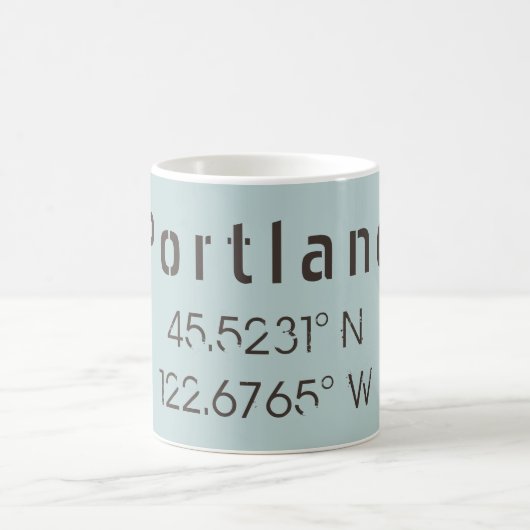 Portland Latitude & Longitude Kaffeetasse (Mittel)