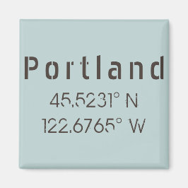 Portland Latitude & Longitude Magnet