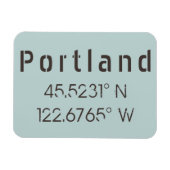 Portland Latitude & Longitude Magnet (Horizontal)
