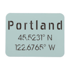 Portland Latitude & Longitude Magnet