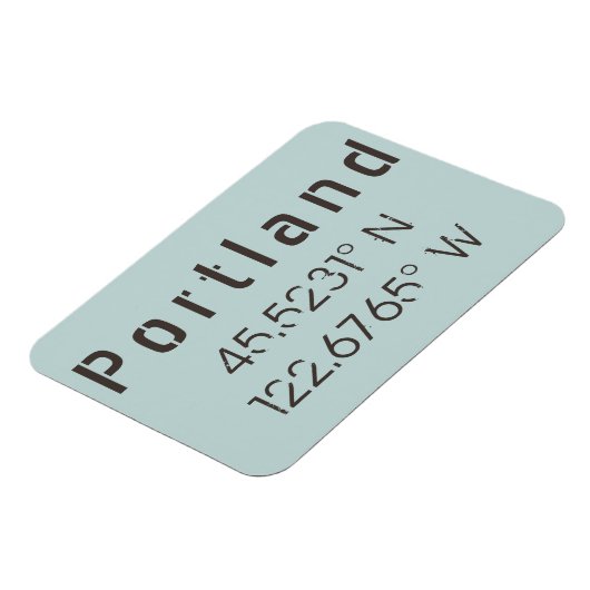 Portland Latitude & Longitude Magnet (Linke Seite)