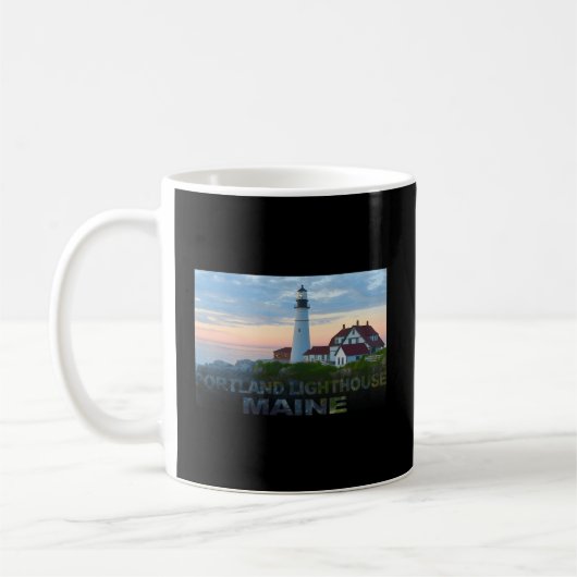 Portland Leuchtturm Maine bei Sonnenaufgang Kaffeetasse (Links)