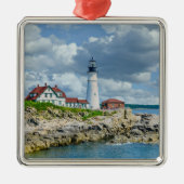 Portland, Leuchtturm Maine Ornament Aus Metall (Vorne)