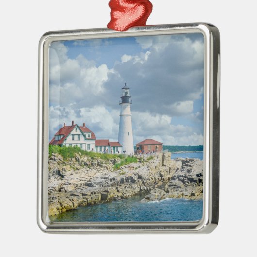 Portland, Leuchtturm Maine Ornament Aus Metall (Links)