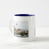 Portland-Leuchtturm Zweifarbige Tasse (Vorderseite Links)