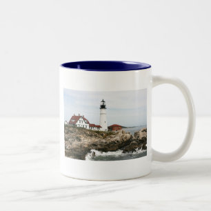 Portland-Leuchtturm Zweifarbige Tasse
