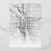 Portland Liebe Locator | Städtische Hochzeit Folieneinladung (Rückseite)