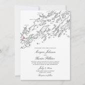 Portland Maine All-in-One QR Code UAWG Wedding Einladung (Vorderseite)