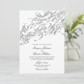 Portland Maine All-in-One QR Code UAWG Wedding Einladung (Stehend Vorderseite)