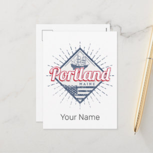 Portland Maine City United Staaten Vintag USA Feiertagspostkarte